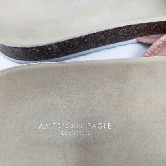 American Eagle Outfitters Slides Sandals Flip Flops Pink Leather Women's Size 11 - Picture 7 of 10
